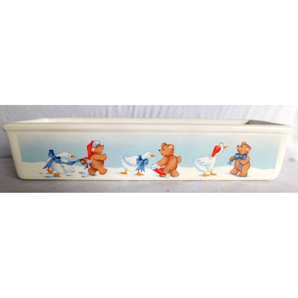 House of Lloyd Christmas Goose & Bear "Quacker" Cracker Server #54-698 1988